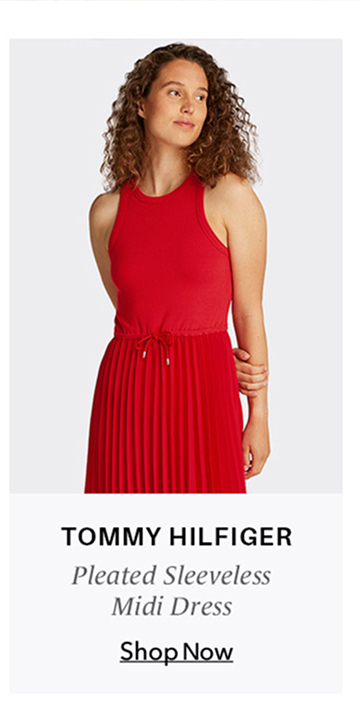 Tommy Hilfiger Pleated Sleeveless Midi Dress